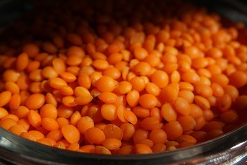 red lentils close up