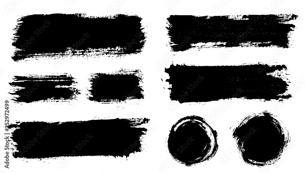 Aufkleber brush strokes. vector paintbrushes set. grunge design elements