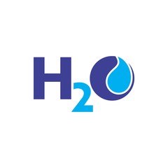 H2O water logo design vector