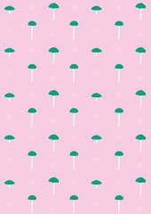 Mushroom pattern background. Cute simple wallpaper