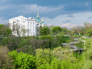 National History Museum and St. Andrew's Church on Starokyivska Hill in Kyiv