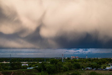 storm clouds over the river