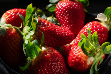 Fresh organic red ripe Strawberry fruit background