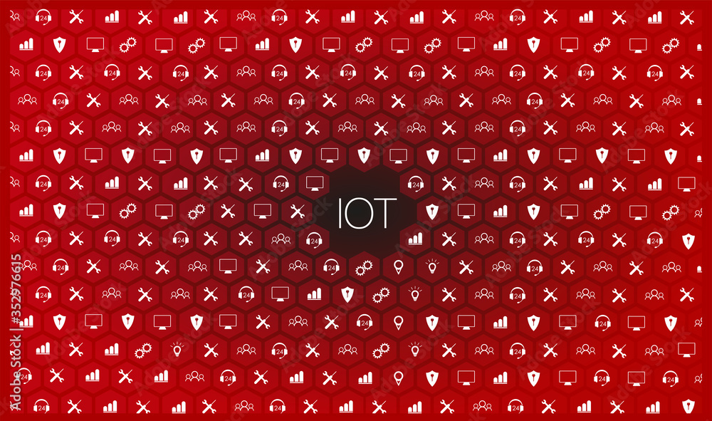 Poster internet of things (iot) and networking concept for connected devices. spider web of network connect