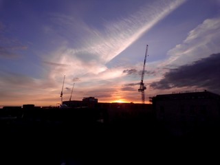 sky  clouds across city sky
