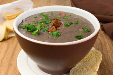 Traditional Brazilian beans soup called caldo de feijão