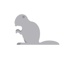 beaver animal rodent silhouette icon