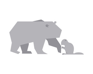 polar bear and beaver animals