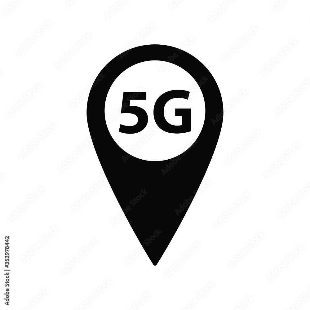 Poster 5g internet map pointer icon vector
