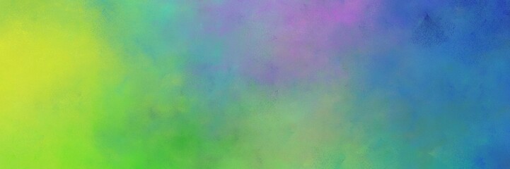 beautiful cadet blue, yellow green and teal blue colored vintage abstract painted background with space for text or image. can be used as header or banner