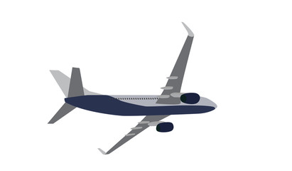 passenger plane flying isolated on white background. Vector Illustration