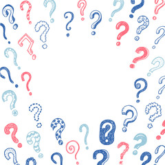 Doodle funny question marks hand drawn illustration