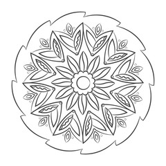 Floral pattern mandala outline