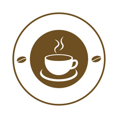 Coffee cup logo template. vector illustration, isolated on white backgrund