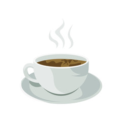 Cup of fresh coffee. vector illustration. decorative design for cafeteria, posters, banners, card. isolated on white backgound 