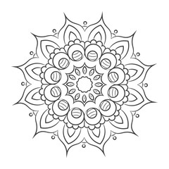 Floral pattern mandala outline