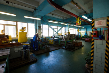Ussuriysky Locomotive Repair Plant. Workshop repair factory