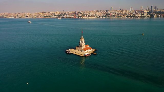 Maiden's Tower also known as Leander's Tower Aerial view From Istanbul.