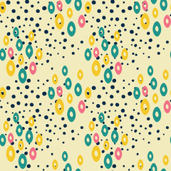 abstract seamless repeating pattern with colorful circles and spots. vector illustration