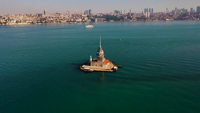 Maiden's Tower also known as Leander's Tower Aerial view From Istanbul.