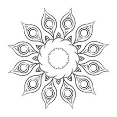 Floral pattern mandala outline
