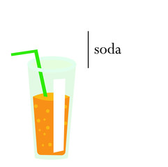 soda in a glass with a straw vector
