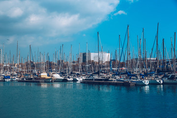 Fototapeta premium marina in barcelona yacht 