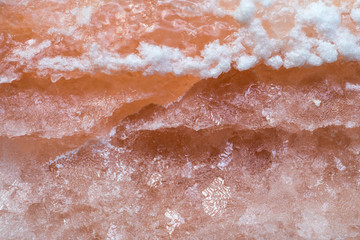Natural crystal salt chunk. Huge salt block surface