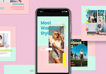 Retro Nineties Social Media Post Layouts