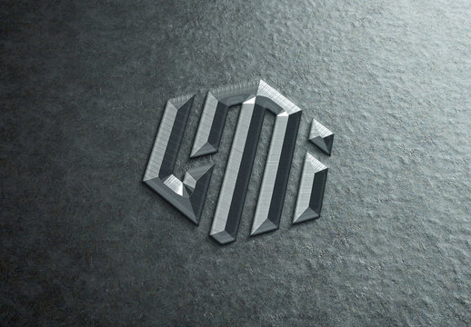 Chiseled Metal Logo Mockup