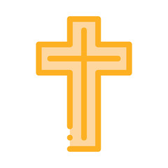 view of golden cross icon vector. view of golden cross sign. color symbol illustration