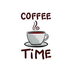 coffee time cup with espresso caffeine lovers