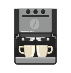 Office coffee machine vector flat style cup