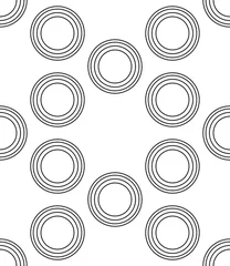  Geo naadloos patroon, cirkelsornament, naadloze stoffendruk, geometrische achtergrond, vectorillustratie © Vtaurus