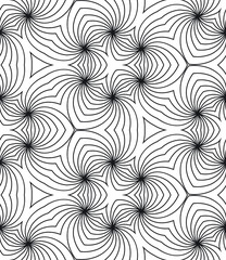 Geo seamless pattern, abstract ornament, seamless fabric print, black and white geometric background, vector illustration