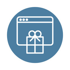webpage with gift line style icon