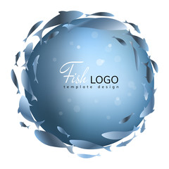 Fish swirl logo design template for fish merchant or seafood restaurant. Vector illustration.