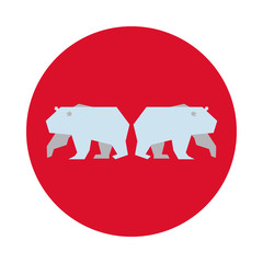 polar bears animals silhouette icons