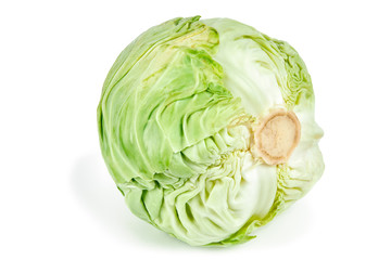 fresh cabbage isolated on white background.