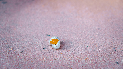 Tiny cracked speckled egg 