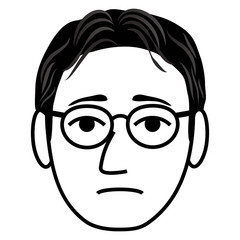 困った眼鏡の男性