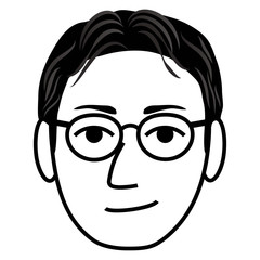 微笑む眼鏡の男性