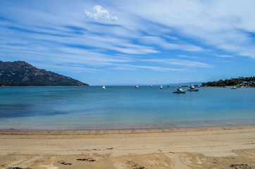 Great beach and blue sea in Tasmania