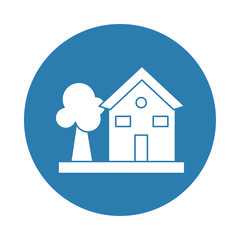 house front facade silhouette block style icon