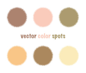 Set of color editable fur spots. Nude pastel circles background. Gentle beige abstract shapes for your design