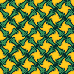 Fototapeta premium Vector seamless pattern with stylized tropical leaves and flowers