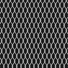 Vector metal chain link fence background. Wire fence pattern isolated on black.	