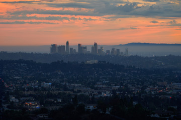 Fototapeta na wymiar Los Angeles_Downtown_Sunset and Dusk