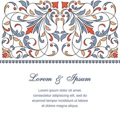 Floral pattern for invitation or greeting card