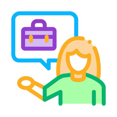 female job applicant icon vector. female job applicant sign. isolated contour symbol illustration